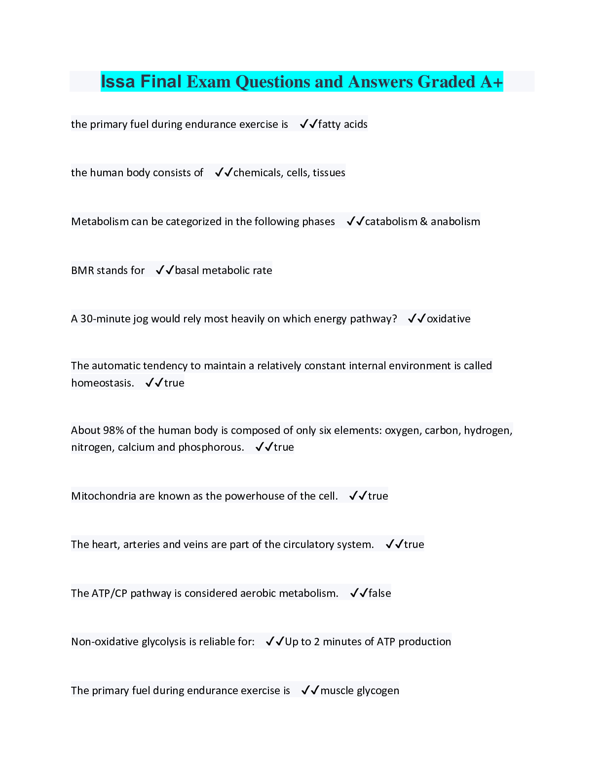 Preview image for Issa Final Exam Questions and Answers Graded A+